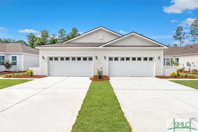 view of front facade with a garage