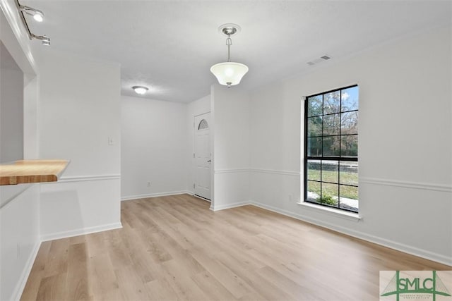 interior space with light wood-type flooring