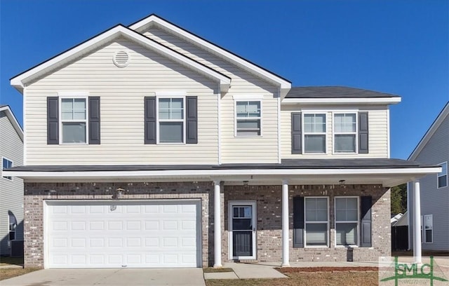 view of front facade with a garage