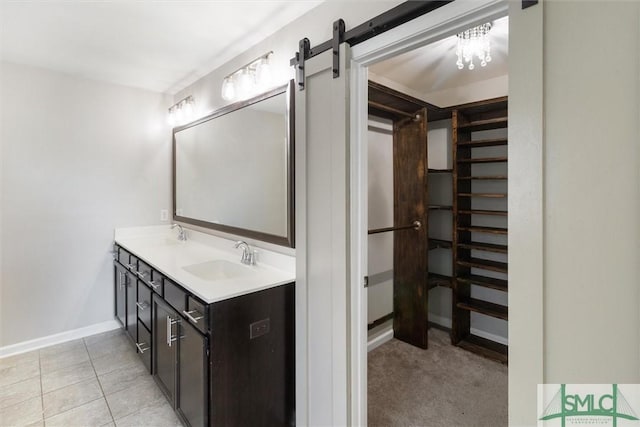 bathroom featuring tile patterned floors and vanity