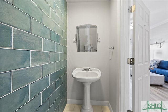 bathroom featuring tile patterned flooring