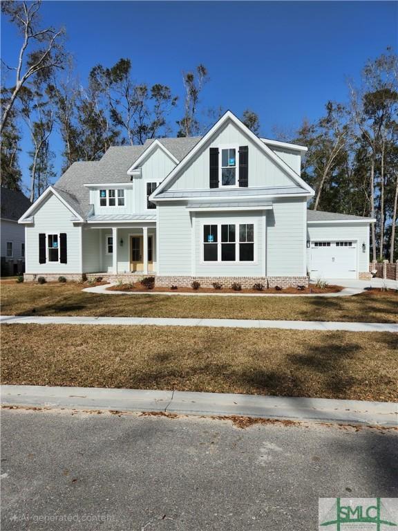 view of front facade featuring a porch and board and batten siding