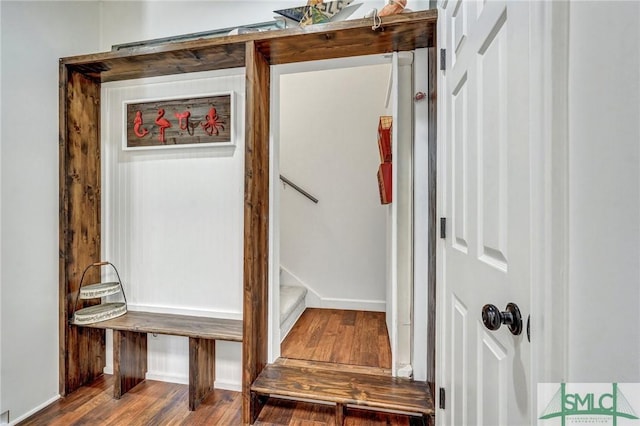 interior space with wood finished floors