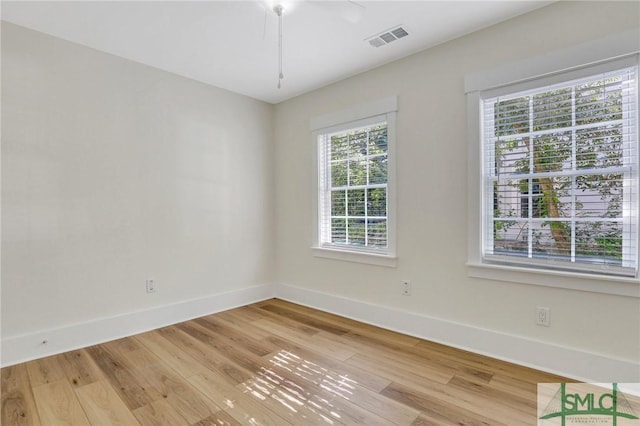 empty room featuring light hardwood / wood-style floors