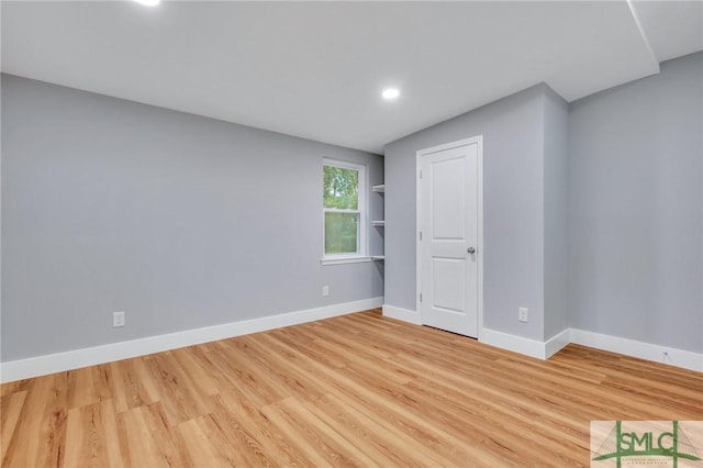 empty room featuring light hardwood / wood-style floors