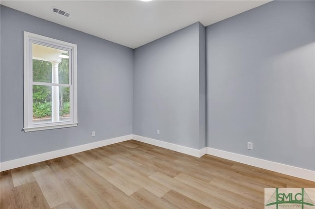 empty room featuring light hardwood / wood-style flooring