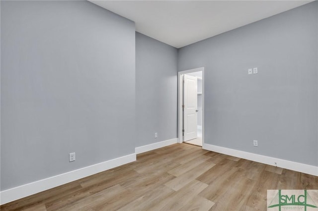 empty room with light wood-type flooring