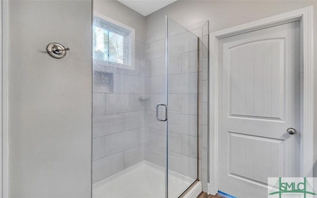 bathroom featuring walk in shower