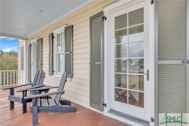 balcony featuring a porch