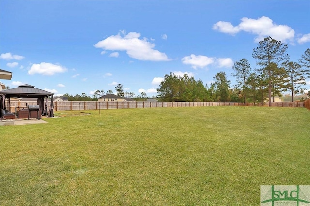 view of yard featuring a gazebo