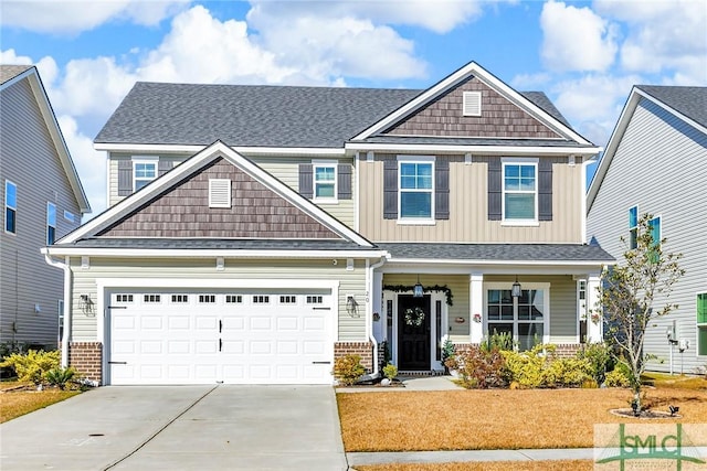 craftsman house featuring a garage