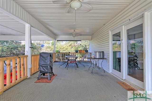 view of patio / terrace with ceiling fan