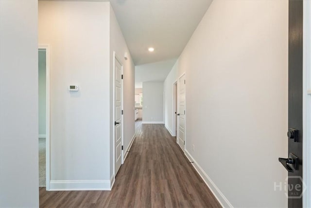 287 Timberlake Dr, Guyton, GA 31312 - hall with dark wood finished floors, baseboards, and recessed lighting