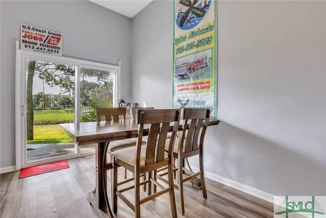 dining room with hardwood / wood-style floors