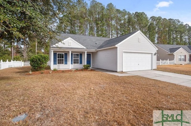 ranch-style home with a garage