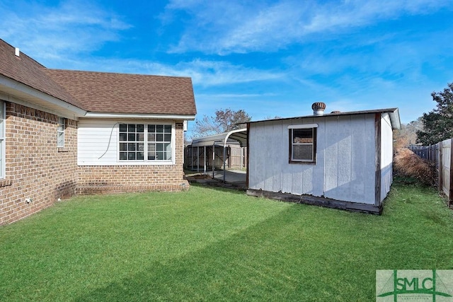 exterior space featuring a carport