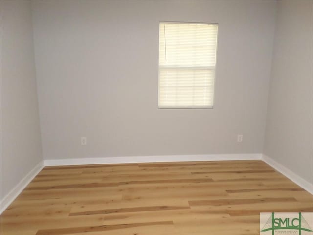 spare room featuring wood-type flooring