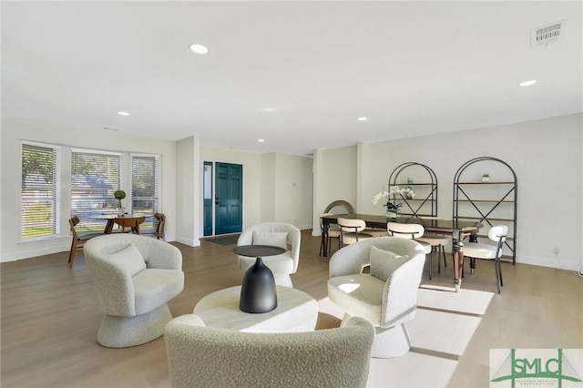 living room with wood-type flooring