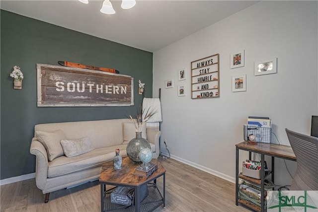 living room featuring wood-type flooring