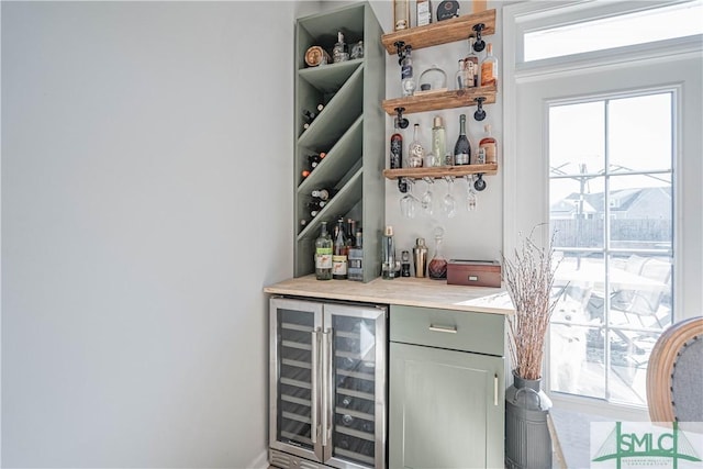 bar featuring wine cooler