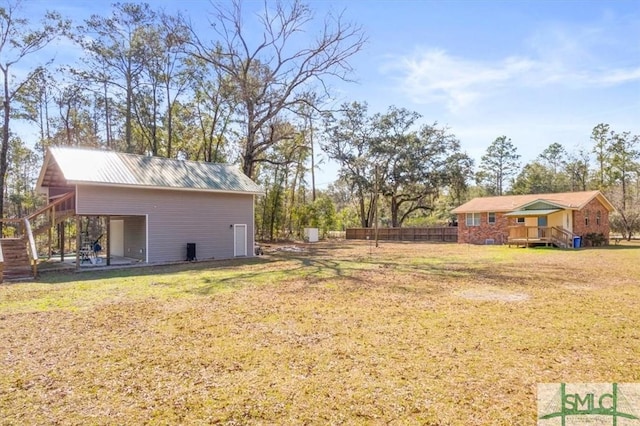 view of yard featuring a deck