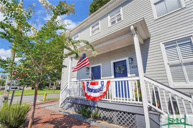 exterior space with covered porch