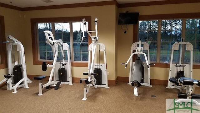 174 Brookline Dr, Savannah, GA 31407 - exercise room with baseboards