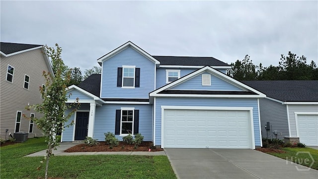 174 Brookline Dr, Savannah, GA 31407 - traditional home featuring driveway, a garage, a front lawn, and a shingled roof