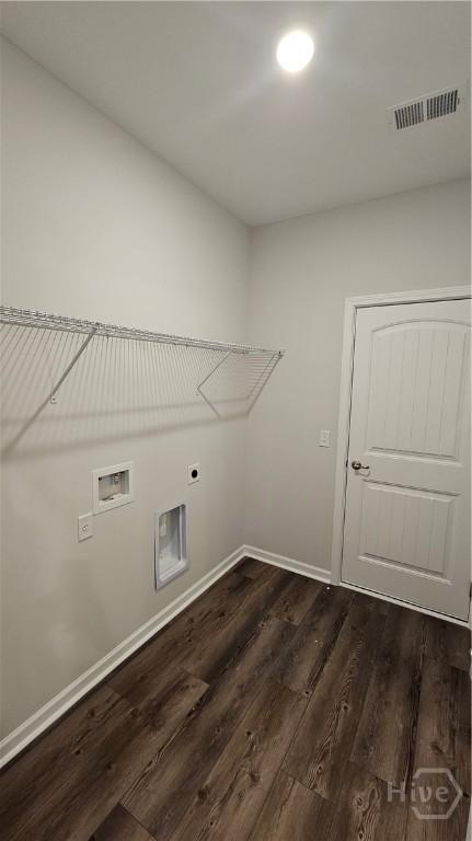 174 Brookline Dr, Savannah, GA 31407 - laundry room with dark wood-type flooring, hookup for a washing machine, and hookup for an electric dryer