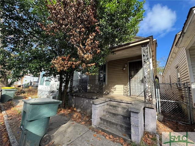 exterior space featuring a porch