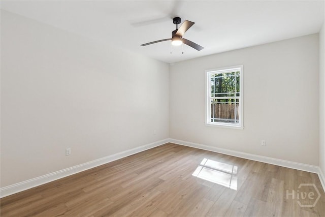 130 N Skinner Ave, Pooler, GA 31322 - empty room featuring light wood finished floors, baseboards, and a ceiling fan