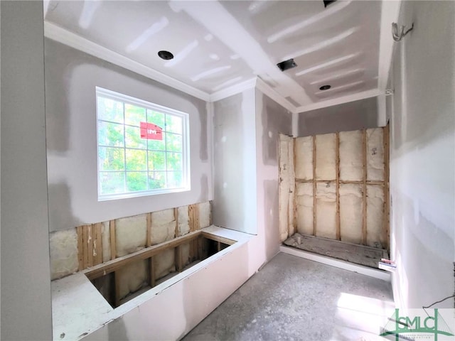 bathroom featuring ornamental molding