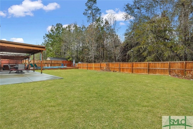 view of yard featuring a patio area