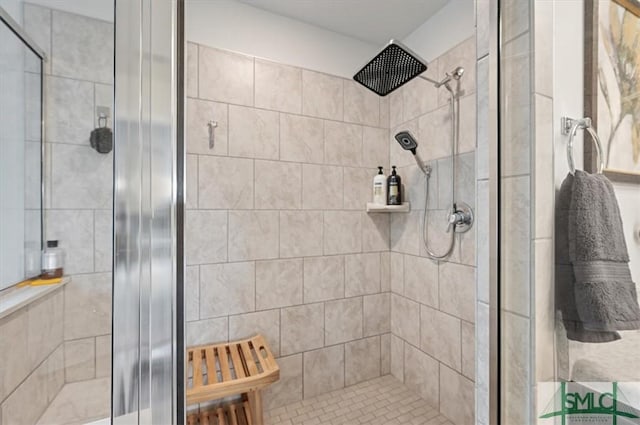 bathroom featuring walk in shower