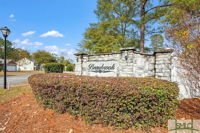 view of community sign