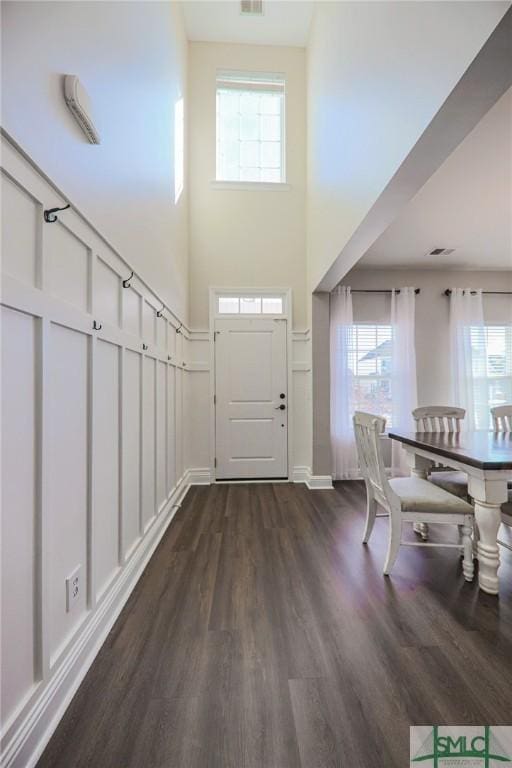 entrance foyer featuring dark wood-type flooring