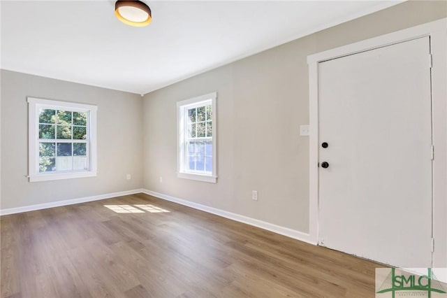 entryway with light hardwood / wood-style flooring