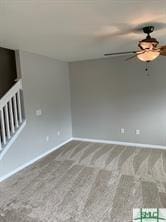 unfurnished living room with carpet floors