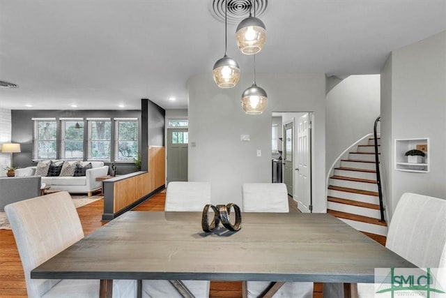 dining room featuring light hardwood / wood-style floors