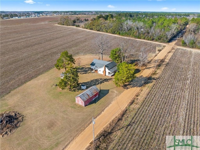 aerial view with a rural view