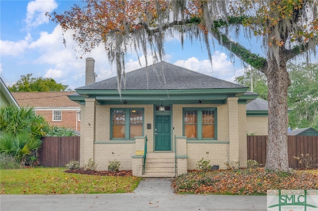 view of front of house featuring covered porch