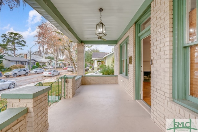 view of patio featuring covered porch