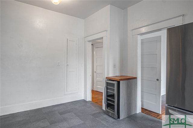 interior space featuring wine cooler