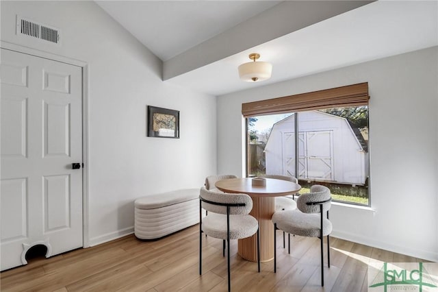 dining room featuring light hardwood / wood-style floors