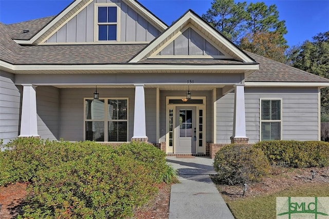 entrance to property with covered porch