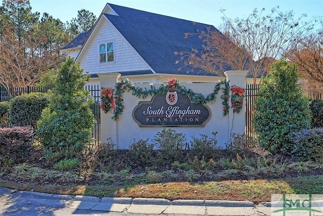 view of community sign