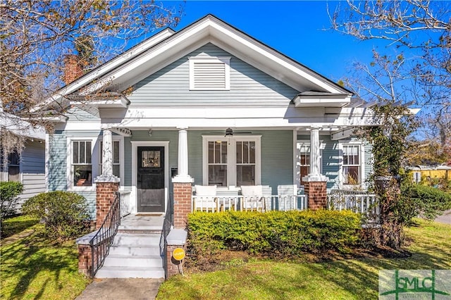 view of front of property with covered porch