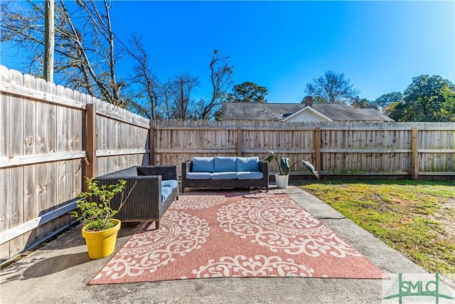 view of patio featuring outdoor lounge area