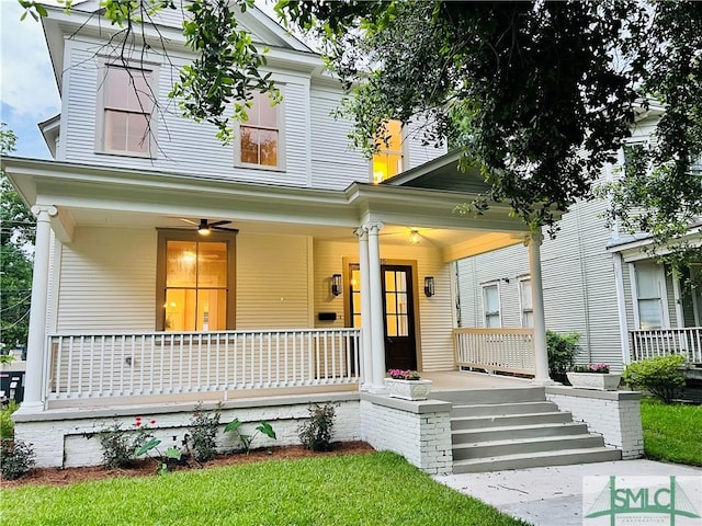 view of front of house with covered porch