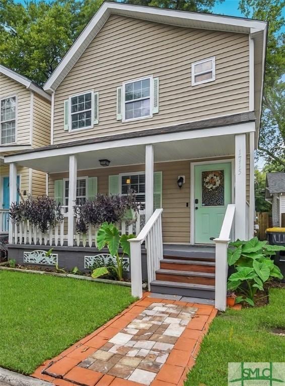 view of front of house with a front yard